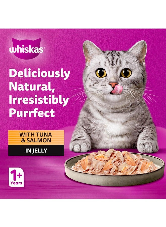 ويسكاس طعام القطط الرطب بنكهة التونة والسلمون من بيرفكتلي - 85 غرام (عبوة من 12 قطعة) - Image 2